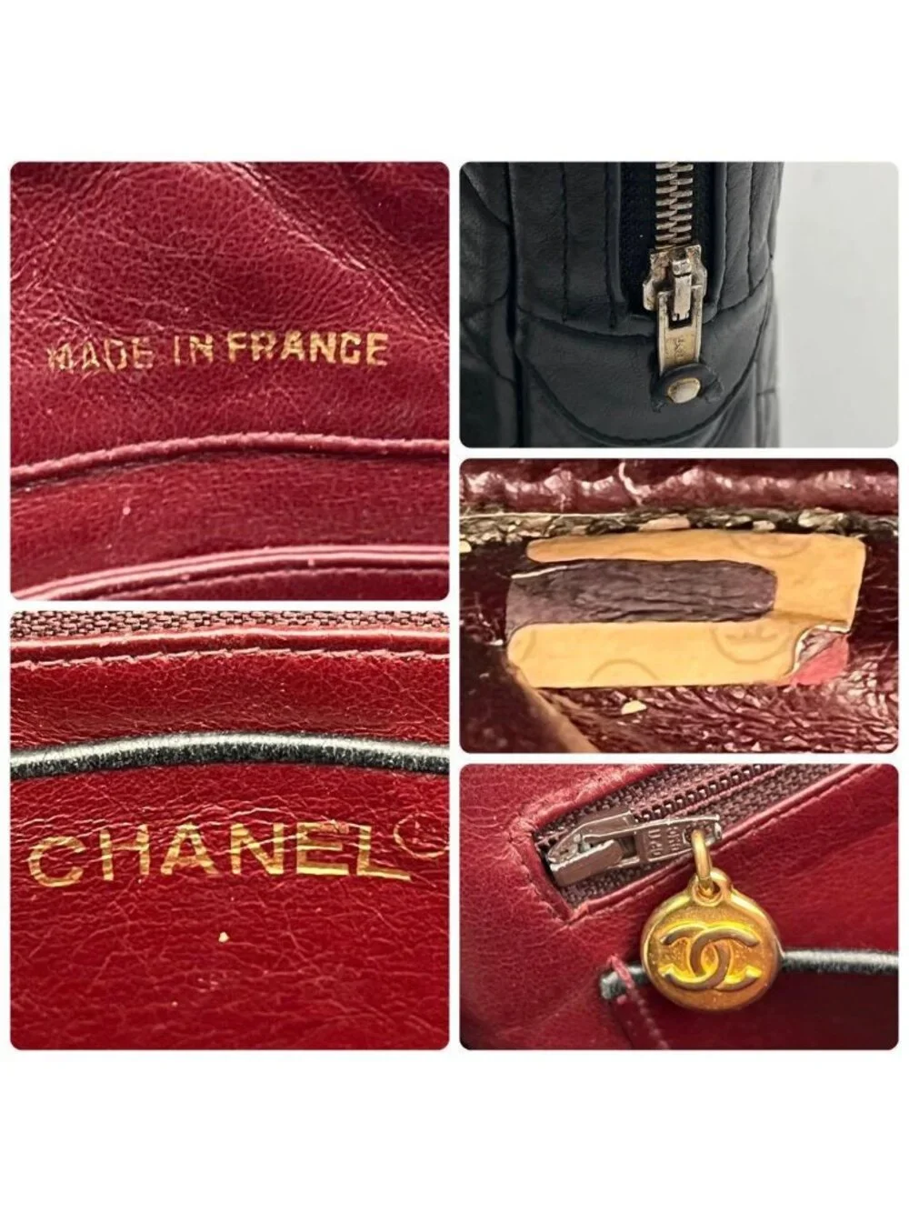 Chanel Chain Shoulder Bag Lambskin CC Logo Quilted Black